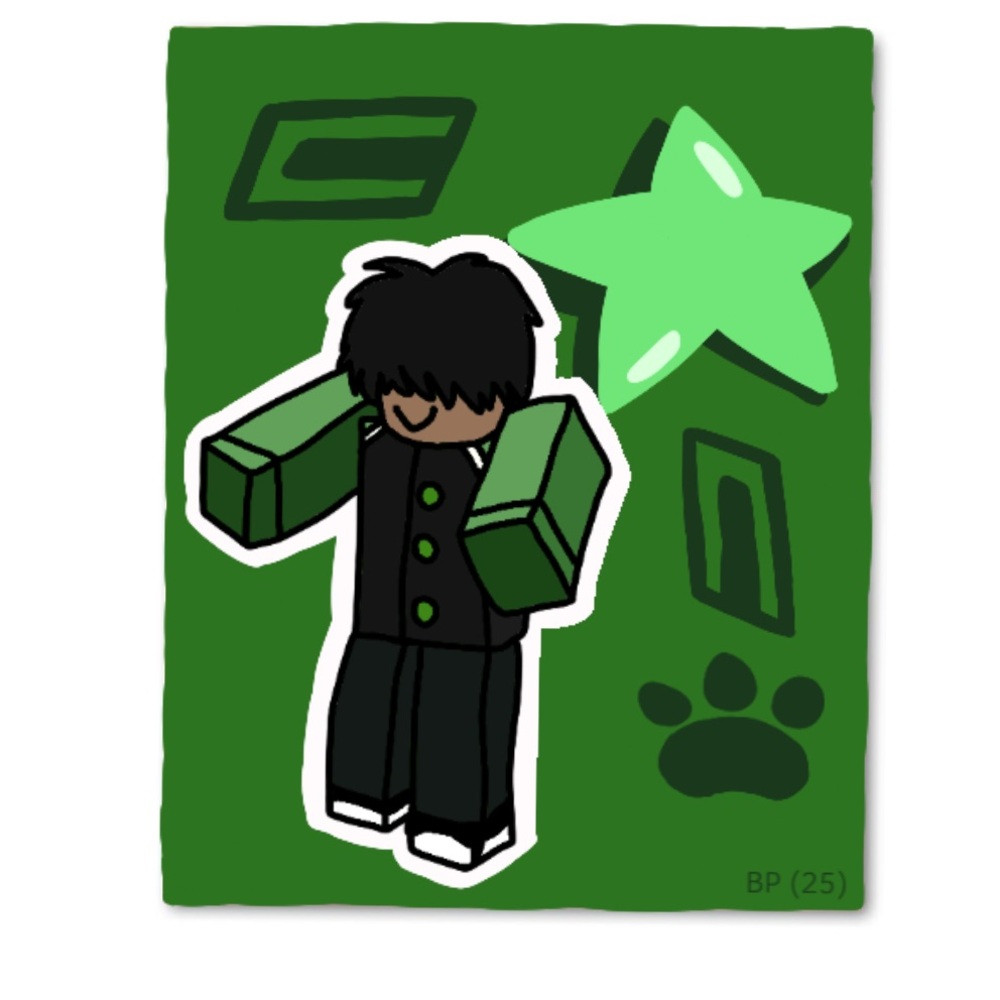 Roblox Wall Art Poster - Green 16L” X 16W”